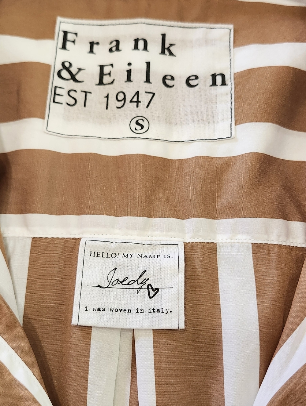 Frank & Eileen Joedy Stripe Boyfriend Button Up Shirt 100% Cotton Small - Picture 2 of 13
